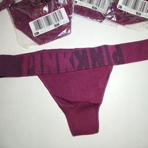 NEW! Victoria's Secret PINK Cool & Comfy Seamles Thong in Maroon